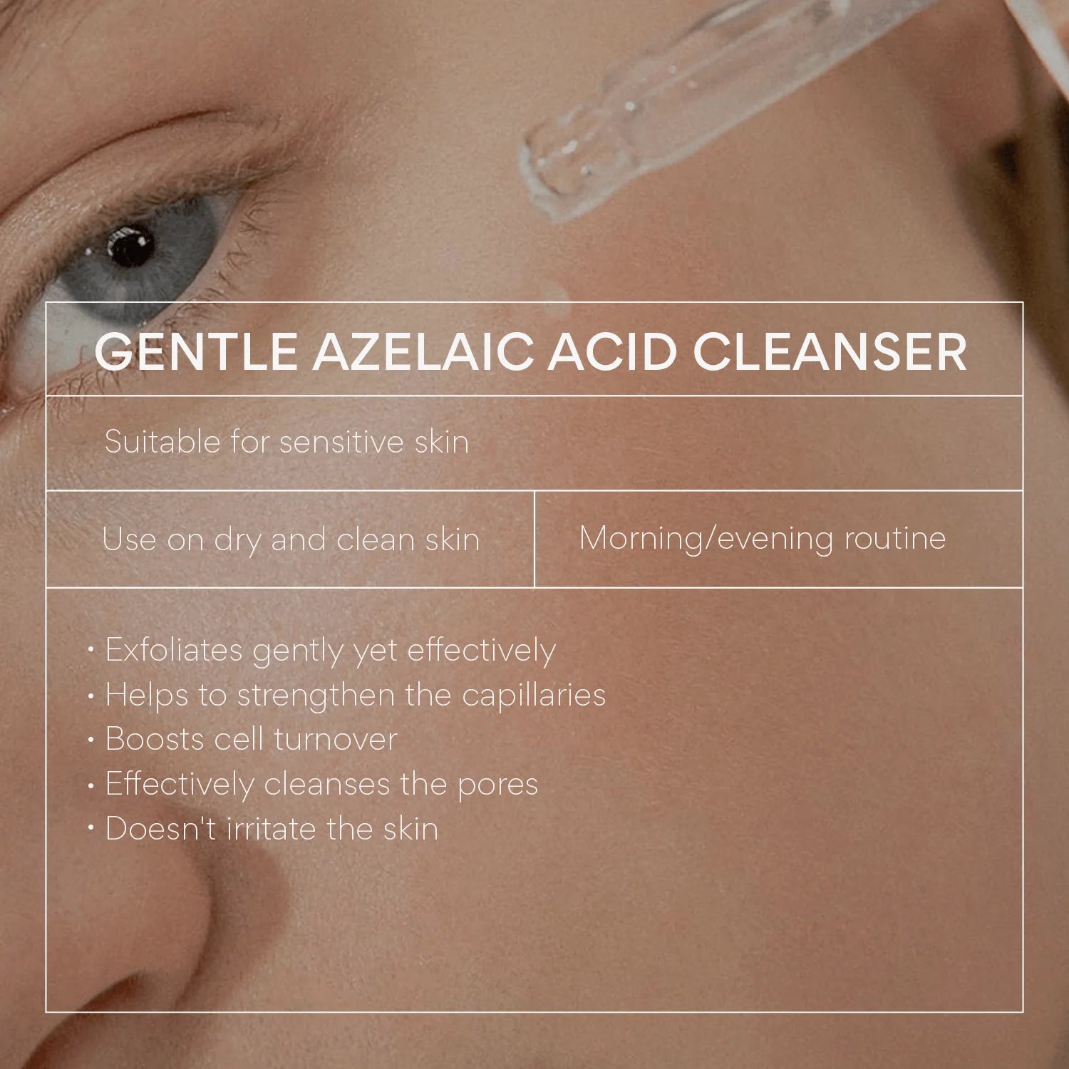 Cleanser with azelaic acid for rosacea-prone skin